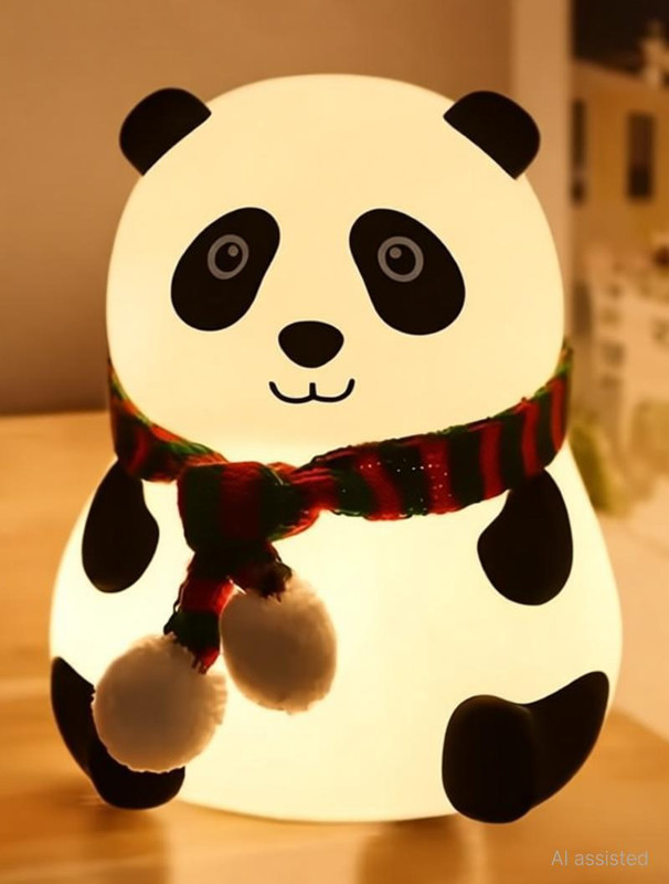 FIRSTLIKE Cute Panda Silicon USB Rechargeable Light Night Lamp(14 cm, Multicolor)
