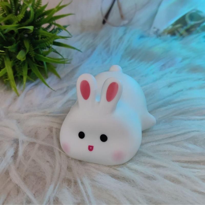 KAVIKJ Cute Mini Sleeping Bunny Night Light Lamp for Kids & Bedroom Décor Night Lamp(9.5 cm, Yellow)
