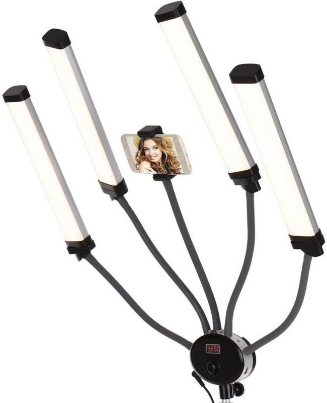 Elevea Led Light,FX-800II Four-Arm LED Video Lamp Fill Lights Bi-Color 3200-5500K Flash(Multicolor)
