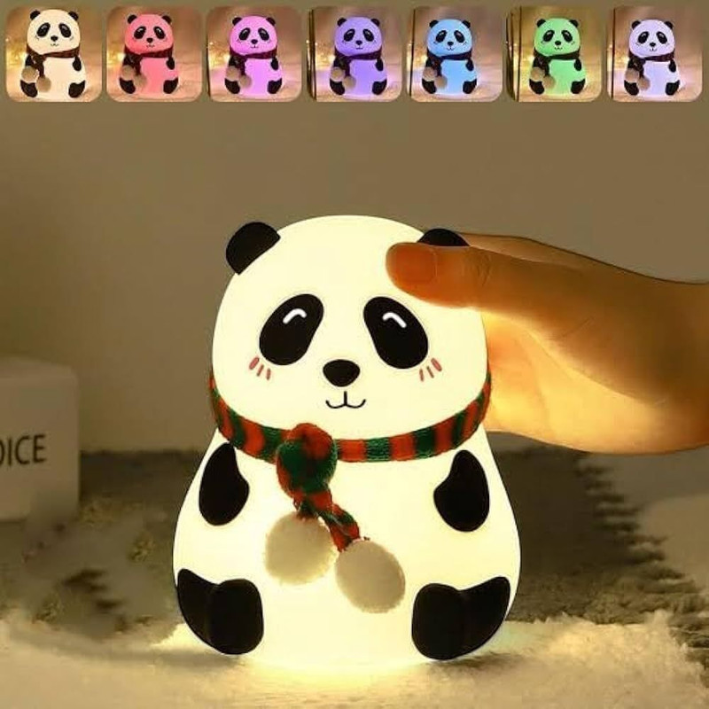 ecoosoft Silicon Panda Table Lamp ,USB Rechargeable night lamp , Table Lamp, Night Lamp(10 cm, Multicolor)