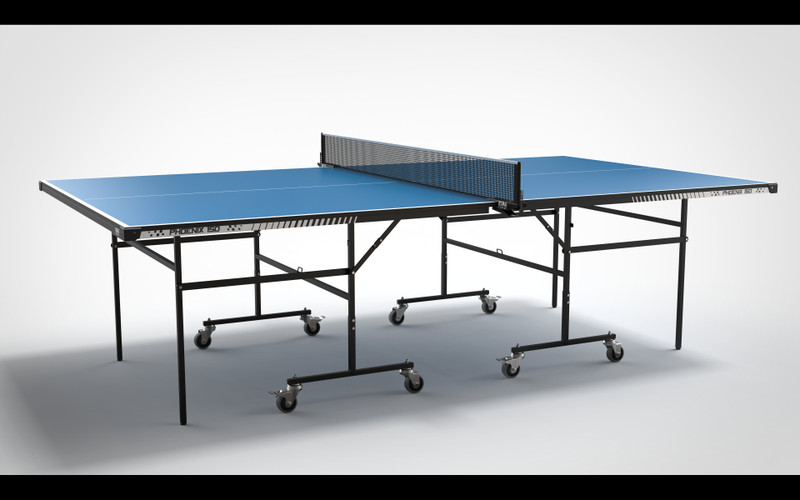 Stag iconic 150 Table Tennis Table with 15mm Top, Single Player Playback Mode Rollaway Indoor Table Tennis Table(Blue)
