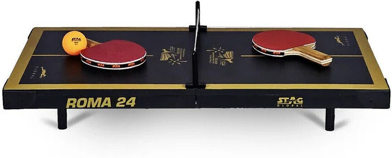 Stag iconic 4 in 1 Super Mini Black TT Table Stationary Indoor Table Tennis Table(Mullti Color)