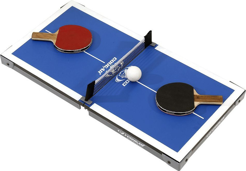 COUGAR Hero Foldable Mini Table Tennis for Kids Fun Play with TT Rackets and Balls Stationary Indoor Table Tennis Table(Blue)
