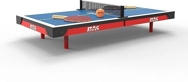 STAG GLOBAL Super Mini Compact & Portable Fun Anywhere, Anytime Stationary Indoor Table Tennis Table(Blue)