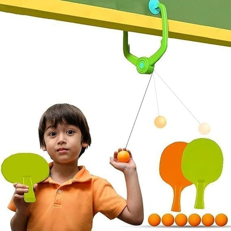 OPINA Hanging Ping Pong Self-Training Set Table Tennis Kit Rollaway Indoor Table Tennis Table(Mullti Color)