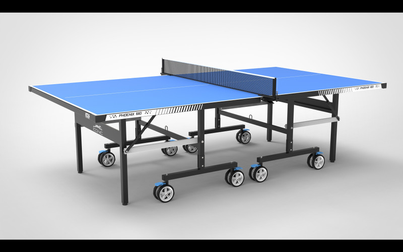 Stag iconic Phoenix 180 Indoor Table Tennis Table with 18mm Top, Single Player Playback Mode Rollaway Indoor Table Tennis Table(Blue)