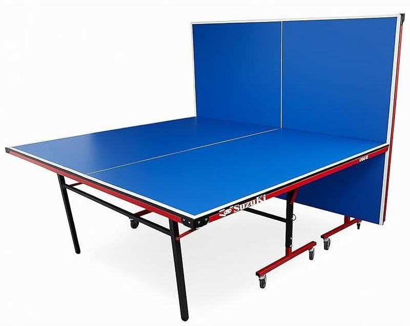 Suzuki iBOOSTUP Club Model 18mm Foldable TTFI Approved Table Tennis Table (Blue) Rollaway Indoor Table Tennis Table(Blue)