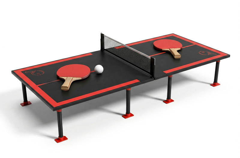 Kidsmate 3-in-1 Table Tennis for Kids, Foldable Tennis Board, Ludo Game & Whiteboard Stationary Indoor Table Tennis Table(Black, Red)