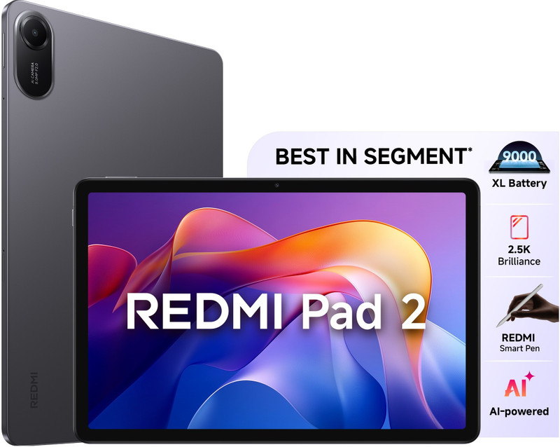 REDMI Pad 2 4 GB RAM 128 GB ROM 11.0 inch with Wi-Fi Only Gaming MediaTek Helio G100-Ultra processor Tablet (Graphite Grey)