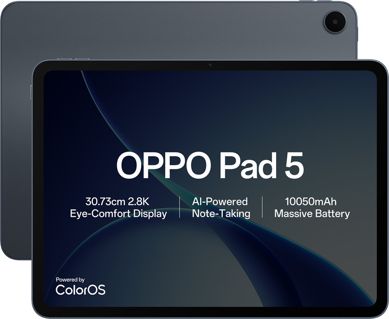 OPPO Pad 5 8 GB RAM 256 GB ROM 12.0 inch with Wi-Fi+5G Gaming MediaTek Dimensity 7300 Tablet (Starlight Black)