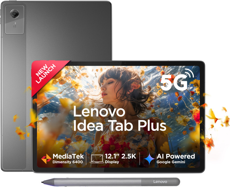 Lenovo Idea Tab Plus with Pen 12 GB RAM 256 GB ROM 12.1 inch with Wi-Fi+5G MediaTek 6400 Tablet (Luna Grey)