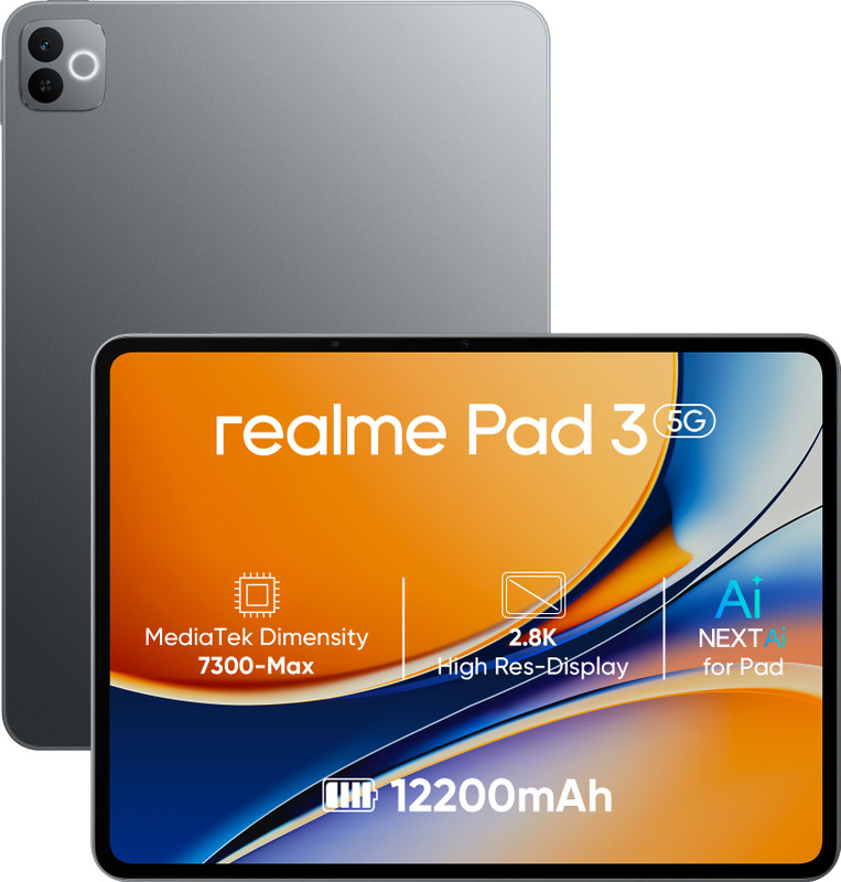 realme Pad 3 with biggest battery in segment 8 GB RAM 128 GB ROM 11.6 inch with Wi-Fi+5G MediaTek Dimensity 7300-Max Tablet (Champagne Gold)