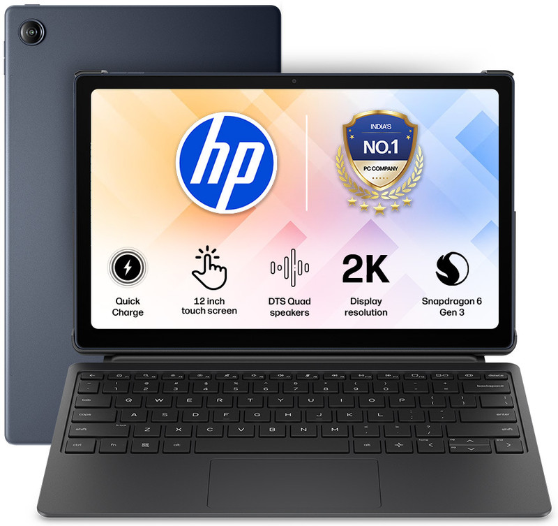 HP Omnipad 12 | In Box detachable Keyboard 8 GB RAM 128 GB ROM 12 inch with Wi-Fi Only Qualcomm Snapdragon SM6475Q Hexa Core Tablet (Denim Blue)