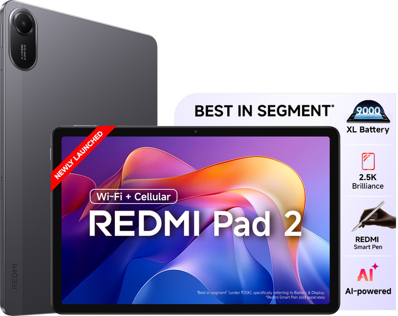 REDMI Pad 2 4 GB RAM 128 GB ROM 11.0 inch with Wi-Fi+4G Gaming Tablet (Sky Blue)