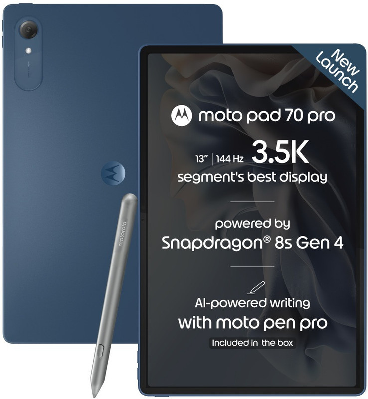 MOTOROLA Pad 70 Pro In box Moto active sylus 8 GB RAM 128 GB ROM 13 inch with Wi-Fi Only Gaming Tablet (PANTONE Titan)