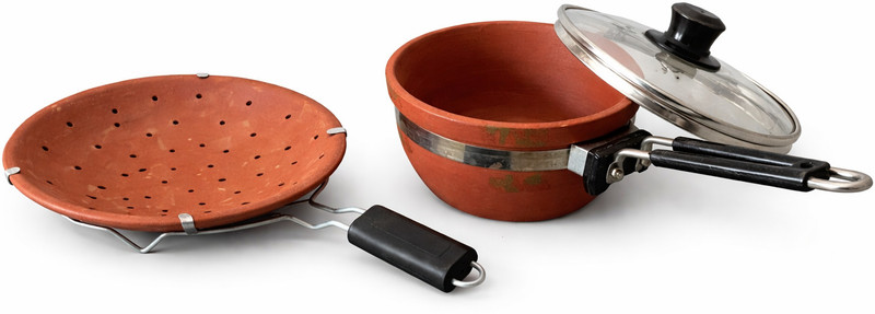 Aaravi lifestyle Natural Clay Fry & Tawa Set Tagine(Brown)