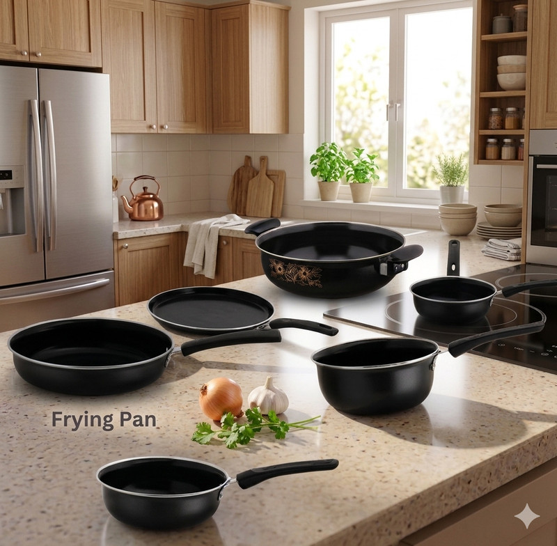 Jainpet The Smart Housewife Combo: 5-Piece Easy-Maintenance Kitchen Kit Tagine(Black)