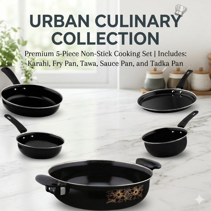 Jainpet The Ultimate 5-in-1 Kitchen Combo Tagine(Black)