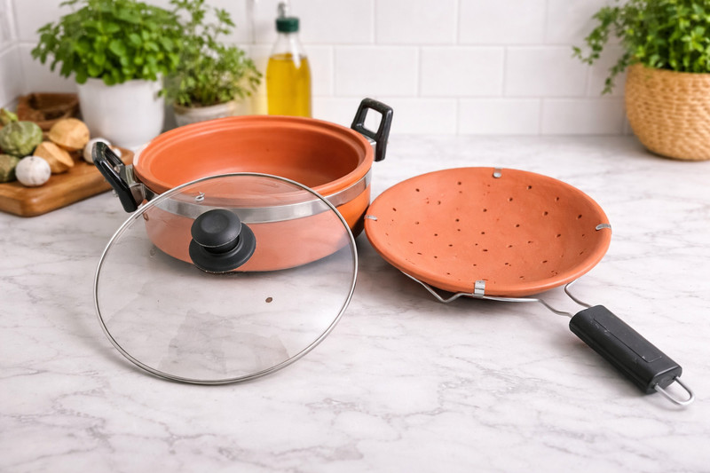 Aaravi lifestyle Clay Handi Kadai Set Tagine(Brown)