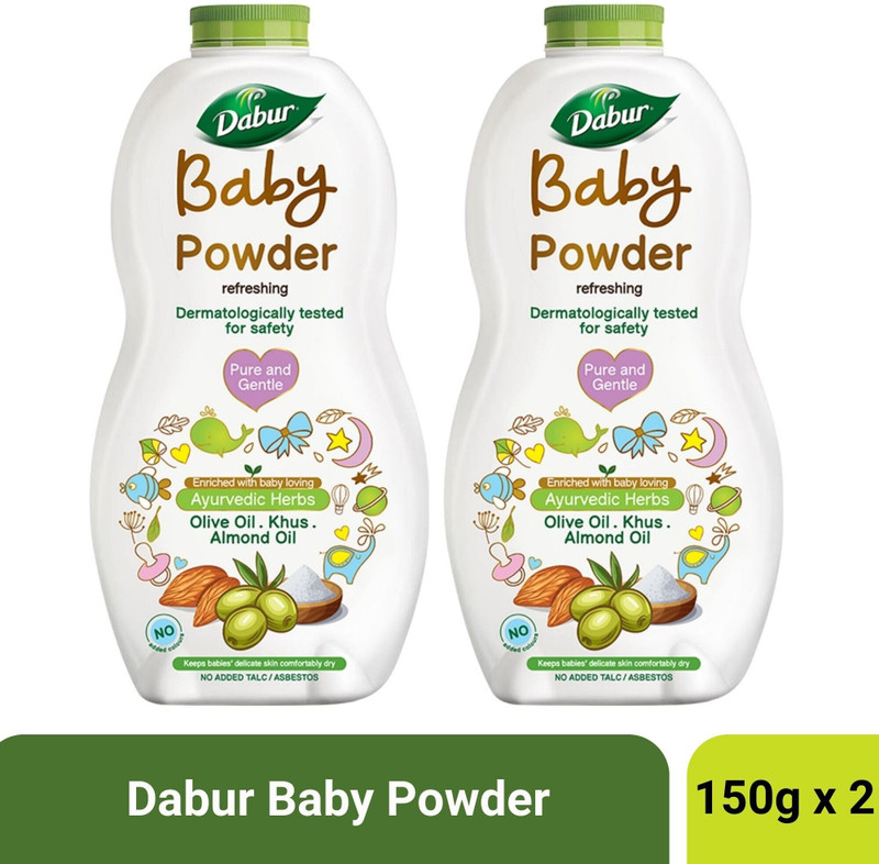 Dabur Baby Powder: Dermatologically Tested with No Paraben(2 x 150 g)