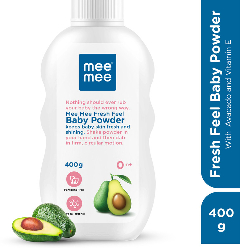 MeeMee fresh feel baby powder, Dermatological tested and Parabin free for newborn(400 g)