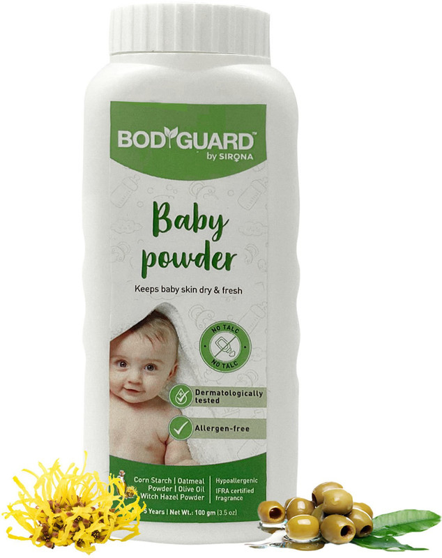 BodyGuard Baby Powder | Free of Paraben, SLS, Synthetic Colors, Mineral oils(100 g)