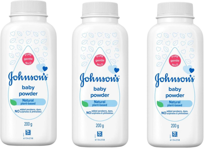 JOHNSON'S Baby Powder 200 gm × 3 | Pack of 3 | Keeps baby's Skin soft and dry(3 x 200 g)
