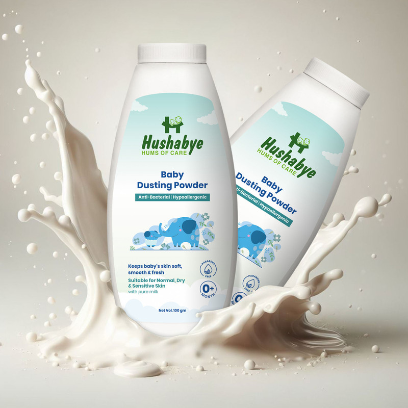 Hushabye Baby Dusting Powder With Pure Milk for Sensitive, Dry & Normal Skin, Pack Of 2(2 x 100 g)
