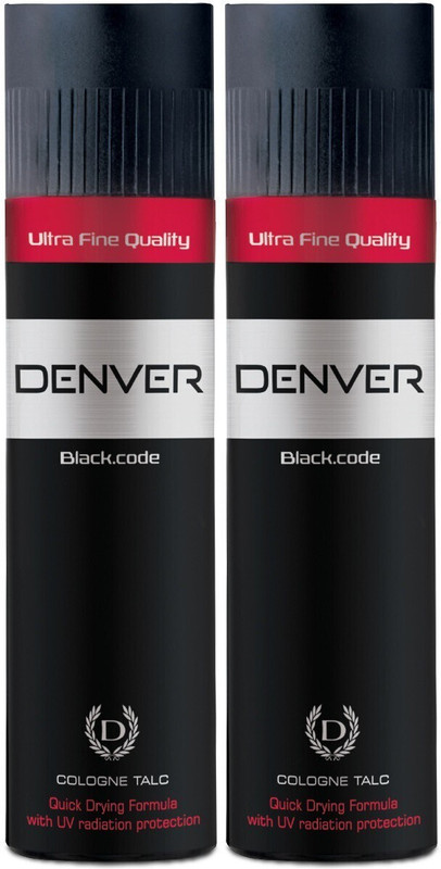 DENVER Black Code Cologne Talc Combo(Pack of 2)(2 x 100 g)
