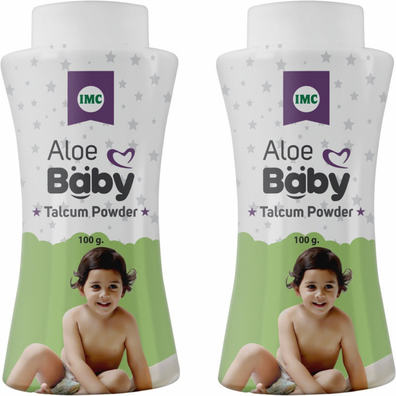 IMC Aloe Baby Talcum Powder–Natural AntiSweat & Itch-Free enriched with Neem & Tulsi(2 x 50 g)