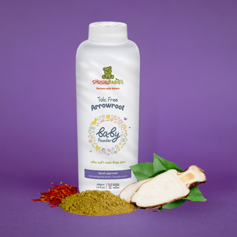 ShuShu Babies Talc Free Baby Powder|Paraben free|Arrowroot Powder for Babies Baby Skin- 400gm(400 g)