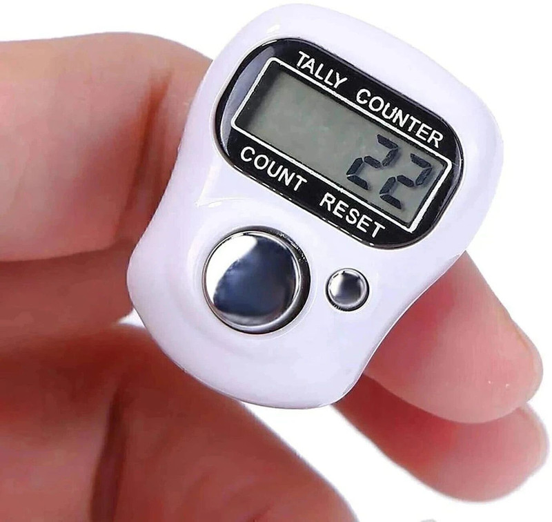 ARTI CORPORATION Finger Counter for Pooja Meditation Finger Ring Digital Electronic, Mantra Jaap Digital Tally Counter(White Pack of 1 Buyer Will Receive Any Colour Tasbeeh On Order (NO FIX COLOUR WILL COME))