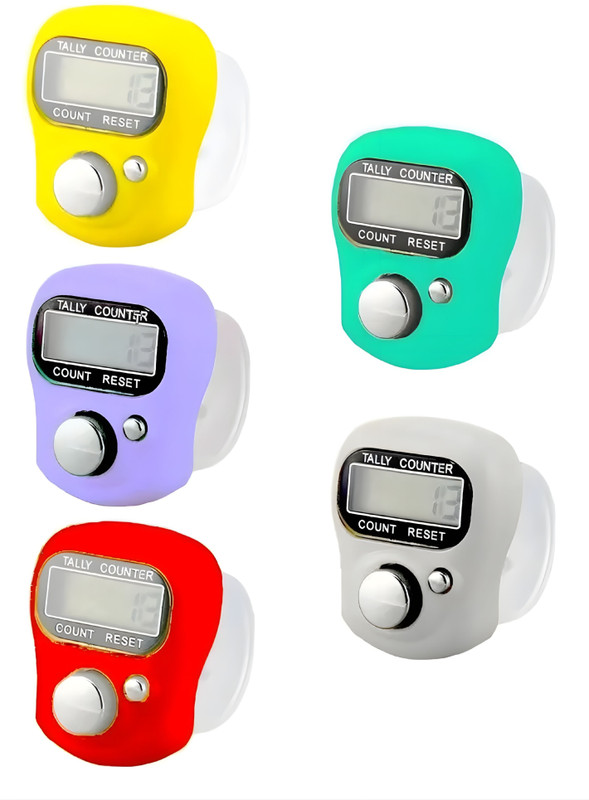 WRYDO9 Jap Mala Jaap Counter – Portable Digital Device for Daily Pooja Digital Tally Counter(Multicolor Pack of 5, Buyer Will Receive Any Colour Tasbeeh On Order (NO FIX COLOUR WILL COME))
