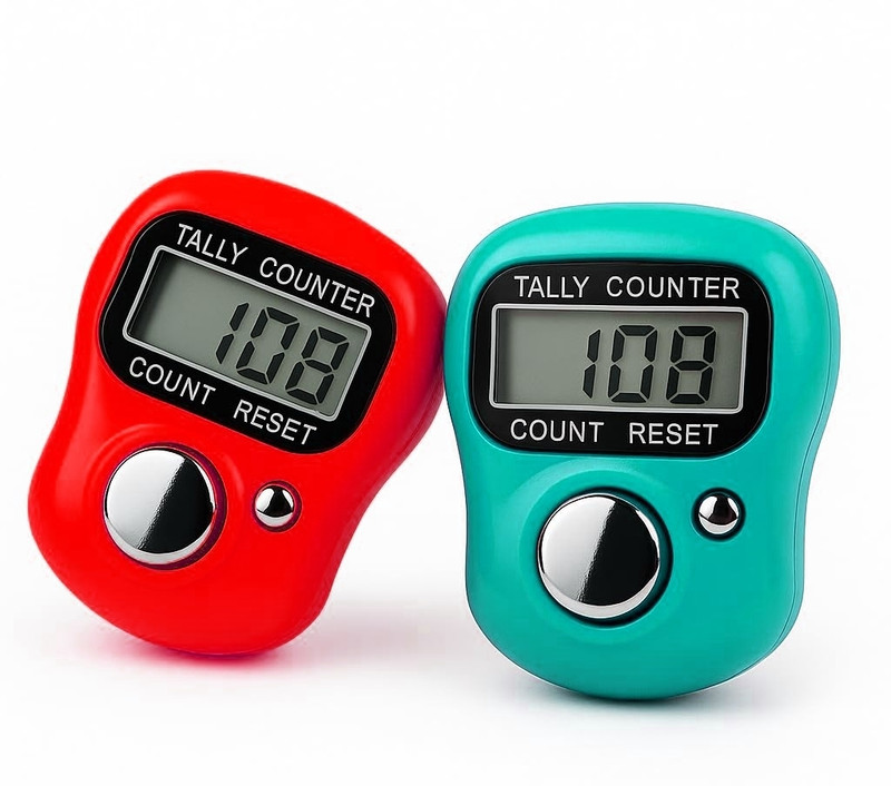 DEGNO Tally counter name jaap mala chanting counting machine name jap counter tasbih Digital Tally Counter(Yellow, Red Pack of 2)