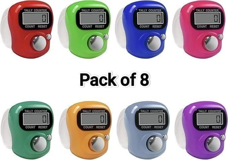 EARLYGENIUS Multiuse for Tasbih, Mala Jaap, Counting Digital Tally Counter(Multicolor Pack of 8)