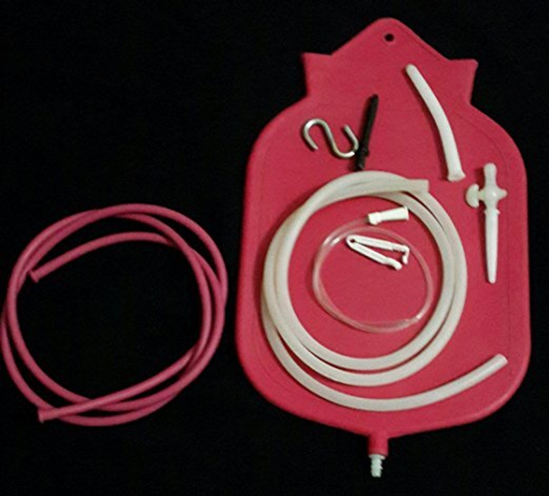 BODY FITNESS Four Quart Non-Toxic Rubber Enema Kit, Colon Cleansing | Instruction Booklet Tampons
