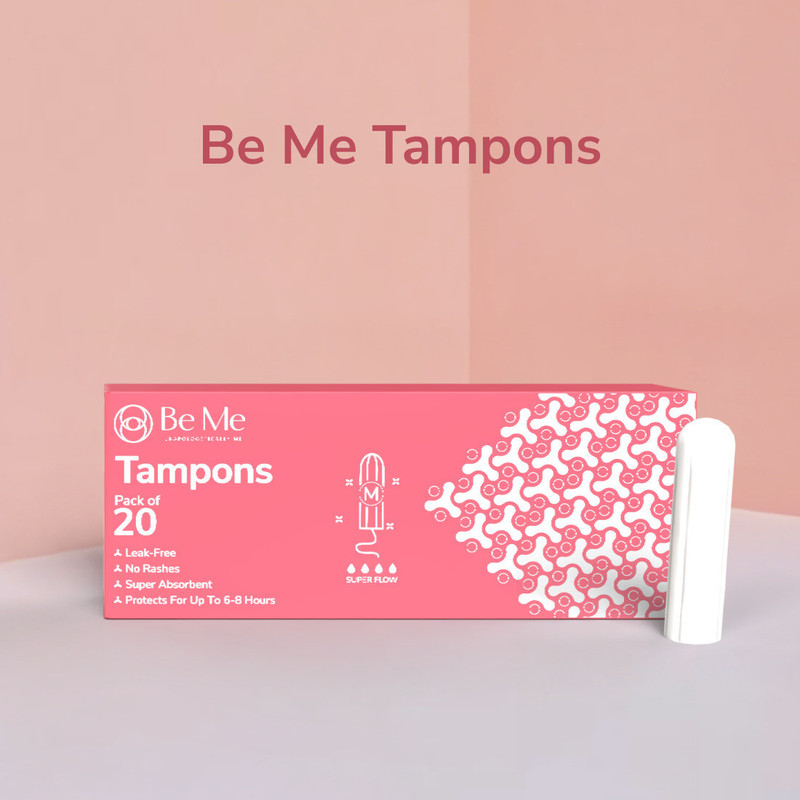BE ME 6-8 Hours Leak Protection Tampons For Periods | FDA Approved Super Plus Flow Tampons(Pack of 20)