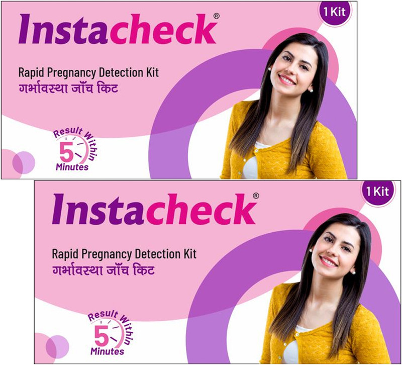 Instacheck One Step Hcg Pregnancy Test Device (Pack of 3) Tampons(Pack of 3)