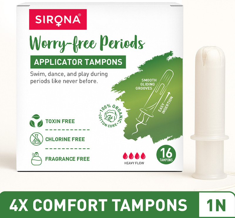 SIRONA Premium Applicator Tampons for Super Plus Heavy Flow Tampons(Pack of 16)
