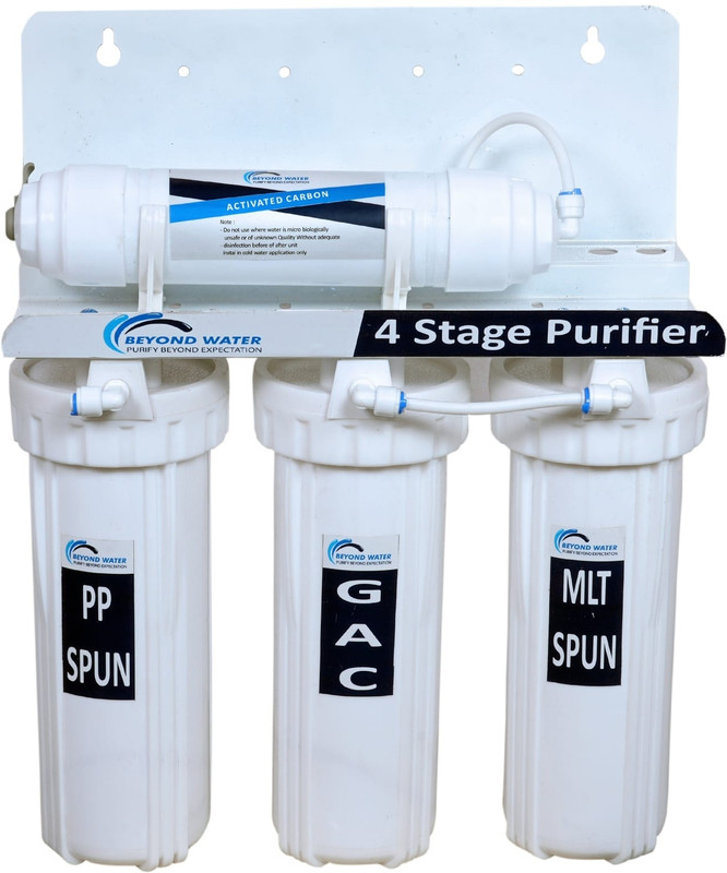 Beyond water Water Purifier 4 Stage NON-Electric with Activated Carbon, White, 1 Piece Solid Filter Cartridge(0.005, Pack of 5)