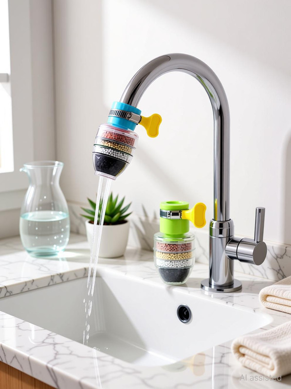 RAVARIYA Kitchen Faucet Tap Water Clean Purifier Filter Cartridge Five Layer Water Filter Tap Mount Water Filter