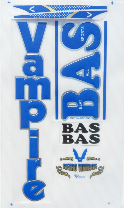 COTTONTAIL 3D BAS VAMPIRE | Embossed Cricket Bat Sticker(Blue)