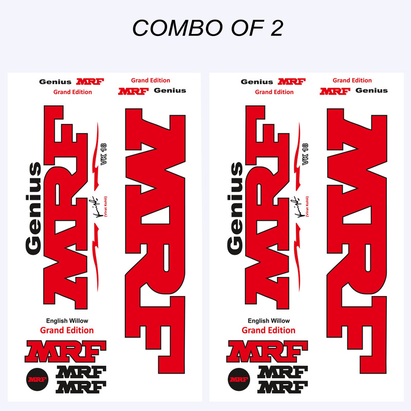mrf cx MRF Genius Bat Sticker premium quality (Pack of 2) Bat Sticker(Red)