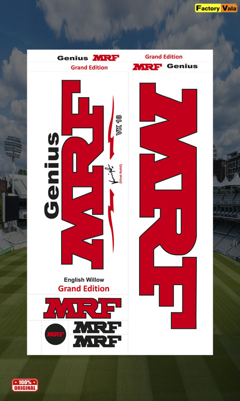 Factoryvala Original Mrf Cricket Bat Sticker For Bat Size 5,6,Full Bat Sticker(Red, Black)