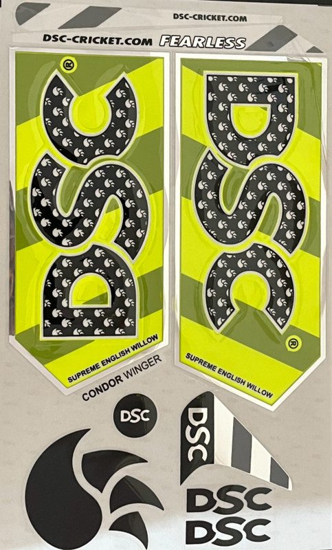 Kyrios DSC 3D EMBOSSED Cricket Bat Sticker Premium Quality Self Adhesive 1 Set Bat Sticker(Multicolor)