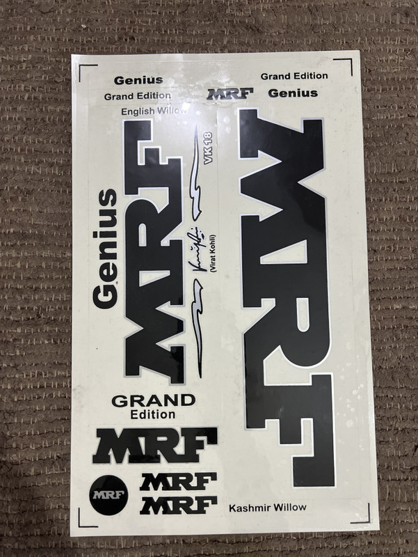 VSM MRF_GENIUS_BLK Bat Sticker(Silver, Black)