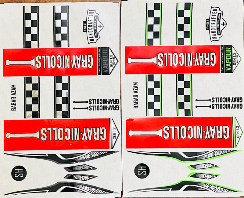 Gray Nicolls Crickets Bat Tapes (Sticker) Premium 3D Embossed pack of 2 combo Bat Sticker(Multicolor)