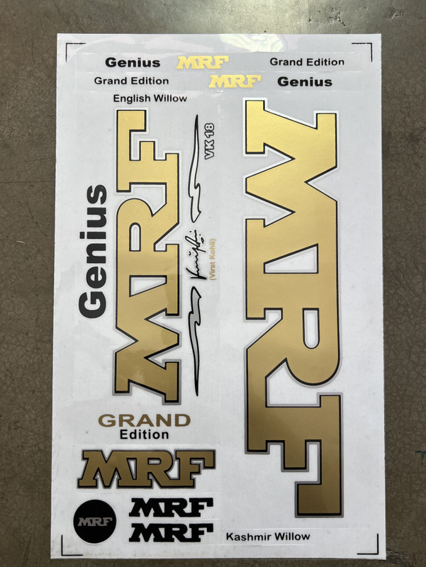 VSM MRF_GENIUS_GOLD Bat Sticker(Gold, Black)