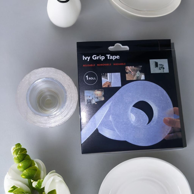 Mahakaal Double-Sided Ivy Grip Nano Magic Tape 3M for Mounting, Organizing, and Crafting Grip Tape(White)