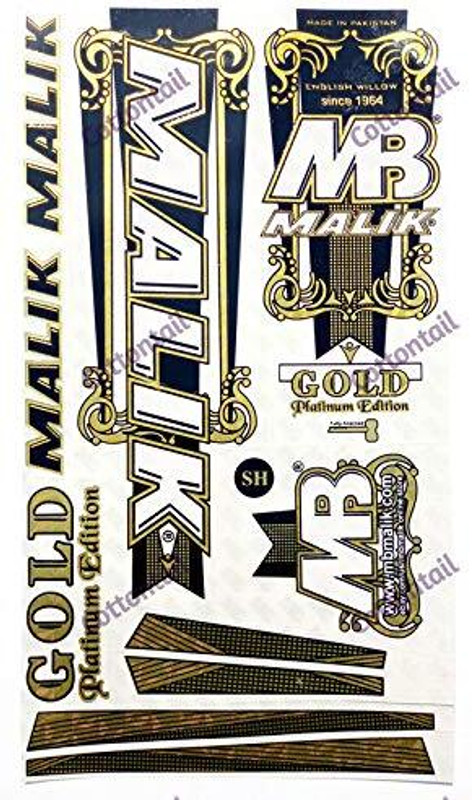 SPORTSWORLD M B MALIK GOLD 3D Embossed digital sticker Bat Sticker(Multicolor)